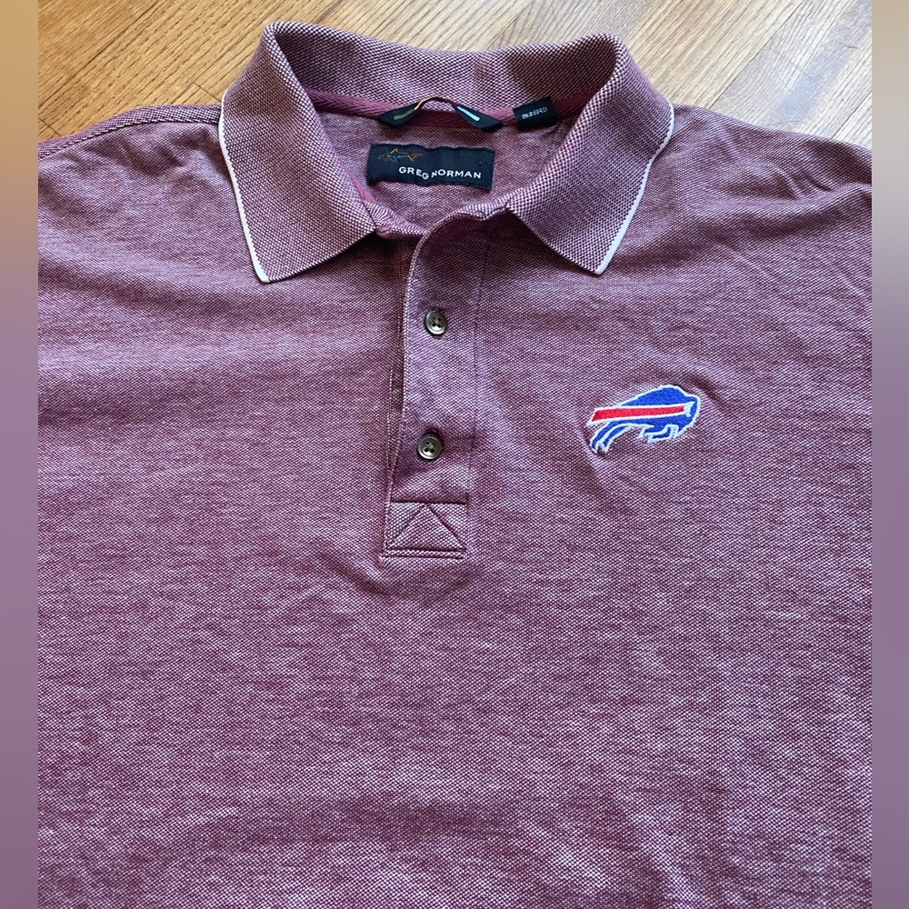 Greg Norman Men's L Burgundy/Red Polo Shirt Buffalo Bills NFL embroidered logo